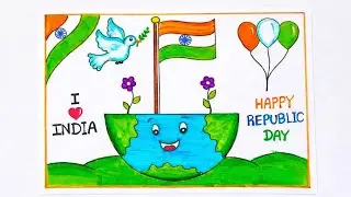 Easy republic day poster making idea 💡🇮🇳