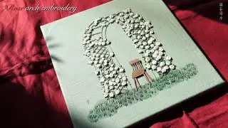 장미 아치 자수 Rose arch embroidery #embroidery#뭐든자수#프랑스자수#꽃자수#무료자수도안
