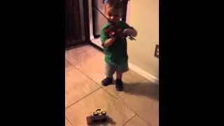 Mason and Poppa play fiddle