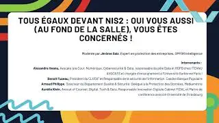 Tous égaux devant NIS2 : oui vous aussi (au fond de la salle), vous êtes concernés !