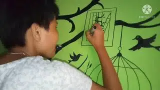 Tanchangya Girl!!.  wall painting!! Very nice painting by Monika Tanchangya ( api)