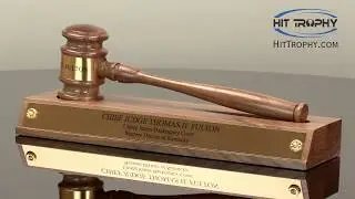 Walnut Gavel Set with Presentation Base 735 with Free Personalization