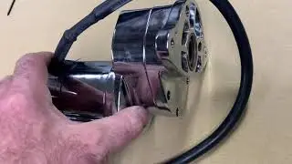 Harley Davidson Shovelhead upgrade starter motor + housing 1.4kw chrome  @CustomCruisersLimited