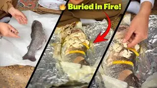 🔥 Clay-Cooked Whole Fish | Ancient Iranian Cooking Over Fire | Iran Village Life
