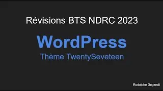 BTS NDRC tuto WordPress 2023