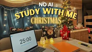 Cozy Christmas Study with Me in a Van 🎄 | 2 Hours Pomodoro Focus | Relaxing Christmas Music