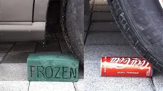 Car Tire Crushing ASMR Satisfying Sound (BBoooM) floral foam,crushing things,Relaxing Sound