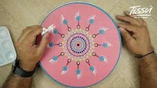 Cómo hacer reloj de pared con mandala puntillismo