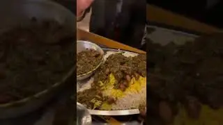 Persian Ghorme Sabzi stew . Herbs and lamb stew with rice and tahdig .,iranian lamb stew with herbs,