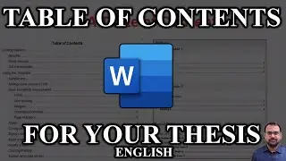 Creating a Table of Contents in Word for a Thesis/Dissertation (English)