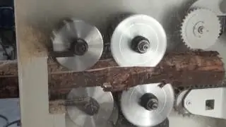 Arterki Log Multi rip saw log sawmill, multi blade rip saw machine MJ-LMR-240A testing in factory