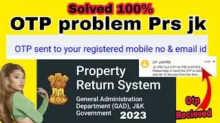 prs jk otp problem solved | jammu kashmir property return system otp problem solved #prsotp