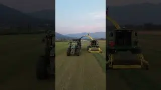 John Deere tractors doing third cut grass silage #farming #agriculture #roadto1k #farm #drone
