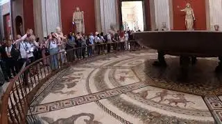 Italy, Rome, Vatican Tour, Sala Rotunda, mosaic floor from 3rd century A D , Nero'sTub