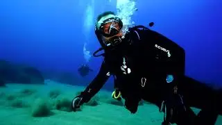 Diving in Cyprus. Guitar Shark. Mediterranean Sea.