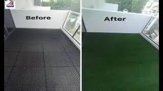 Balcony artificial grass installation SG | Tasfia Engineering SG