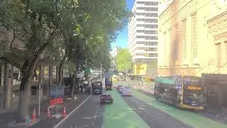 Auckland City bus ride on a double decker bus route 75 from Victoria Park to Grafton