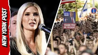 Иванка Трамп и Джаред Кушнер выступили перед тысячами людей на площади заложников в Тель-Авиве