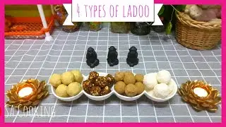 Ladoos - 4  types  -   l Coconut Ladoo l Dry nuts Ladoo l Wheat Ladoo l Maladu Ladoo l.