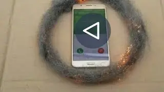 Steel wool/wire burnt by phone radiations when calling