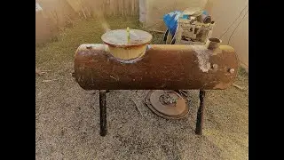 How to make DIY cheap heat wood stove from a water heater core welding required H2
