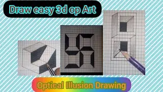 Easy 3D Drawing Tricks on Graph||7 Optical Illusion Drawing / #OpArt