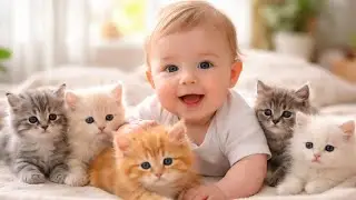 Baby Surrounded by Adorable Kittens 🐱👶 | Pure Love, Smiles & Heart-Melting Moments