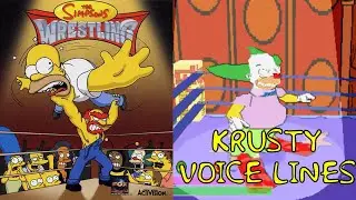 Krusty The Clown's Pre-Fight Voice Lines | The Simpsons Wrestling | PS1 |