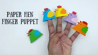 DIY HEN FINGER PUPPET / Paper Crafts For School / Paper Craft / Easy kids craft ideas #shorts
