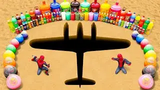 Как сделать самолёт из Orbeez, гигантской Coca Cola, Mtn Dew, Pepsi, 7up, Fanta против Mentos и п...