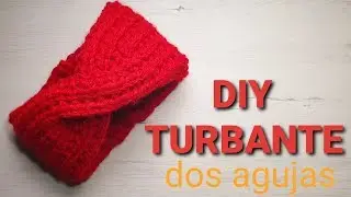 Como tejer Diadema Turbante de lana a dos agujas paso a paso