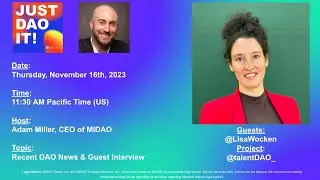 Just DAO It! DAO News & Interview with Lisa from Talent DAO