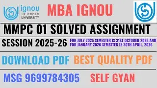 MMPC 01 solved assignment 2025 - 26 IGNOU MBA download SELF GYAN