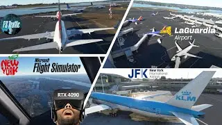 FS Traffic in VR at Payware NYC Airports | LGA to JFK | Microsoft Flight Simulator | RTX 4090 Laptop