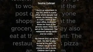 Reading challenge #readingchallenge #learnenglish #shorts