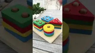 Wooden Shape Toys | Wooden Shape Colour | Education Toys #shorts