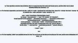 Show JSON data based on checkbox choice