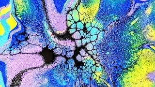 Beautiful bloom acrylic pouring technique | Iridescent bloom