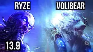 RYZE vs VOLIBEAR (TOP) | 7/1/4, 6 solo kills, 1000+ games | KR Master | 13.9