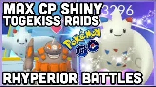 MAX CP SHINY TOGEKISS VS MACHAMP RAID IN POKEMON GO | RHYPERIOR GYM BATTLES