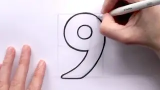 How To Draw A Cartoon Number 9 | Quick And Easy Bullet Journal Doodle Ideas | bujoTIGER (ZOOSHii)