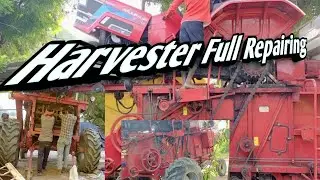 mahindra arjun novo 605 di harvester full repairing #dhaan ki katai ke liye