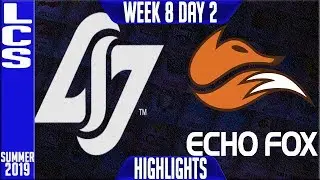 CLG vs FOX Highlights | LCS Summer 2019 Week 8 Day 2 | Counter Logic Gaming vs Echo Fox