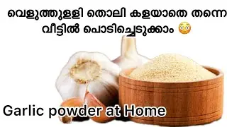 How to Make Garlic powder at Home |No peeling Required വെളുത്തുളളി പൗഡർ/Home Made🧄Make 