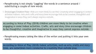Unit 2 - Video 4 - Paraphrasing