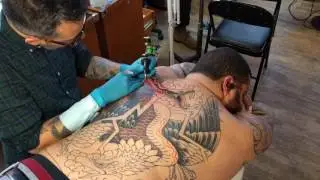 GREZ, tattooing at Kings Avenue Tattoo NYC, November 2016