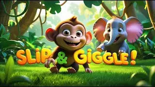 The Jungle Slip-and-Giggle Parade 🐒🐘 | Fun Jungle Poem for Kids | Funny Animal Rhymes
