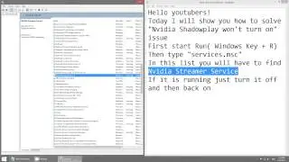 Nvidia ShadowPlay doesn't turn on issue (solved)