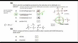 Aldehydes and Ketones exam questions A Level chemistry