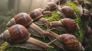 Backyard Expedition: A Snail's Journey to Find Food After Midnight